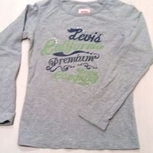 LEVI S GIRLS LONG SLEEVE GREY WITH PRINT